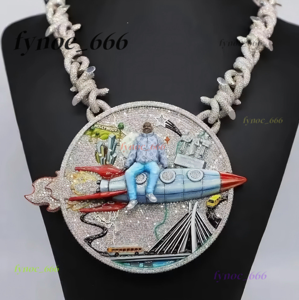 Advanced Feeling Custom Pendant Design VVS Moissanite Brilliant Luxury Hip Hop Necklace S925 Silver Men Chain Necklace Jewelry