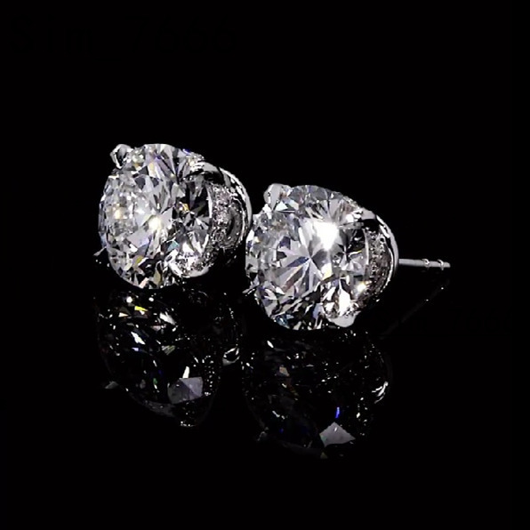 Factory Price Moissanite Stud Earrings Hiphop 925 Sterling Silver 6.5mm VVS Iced Out Moissanite Earrings
