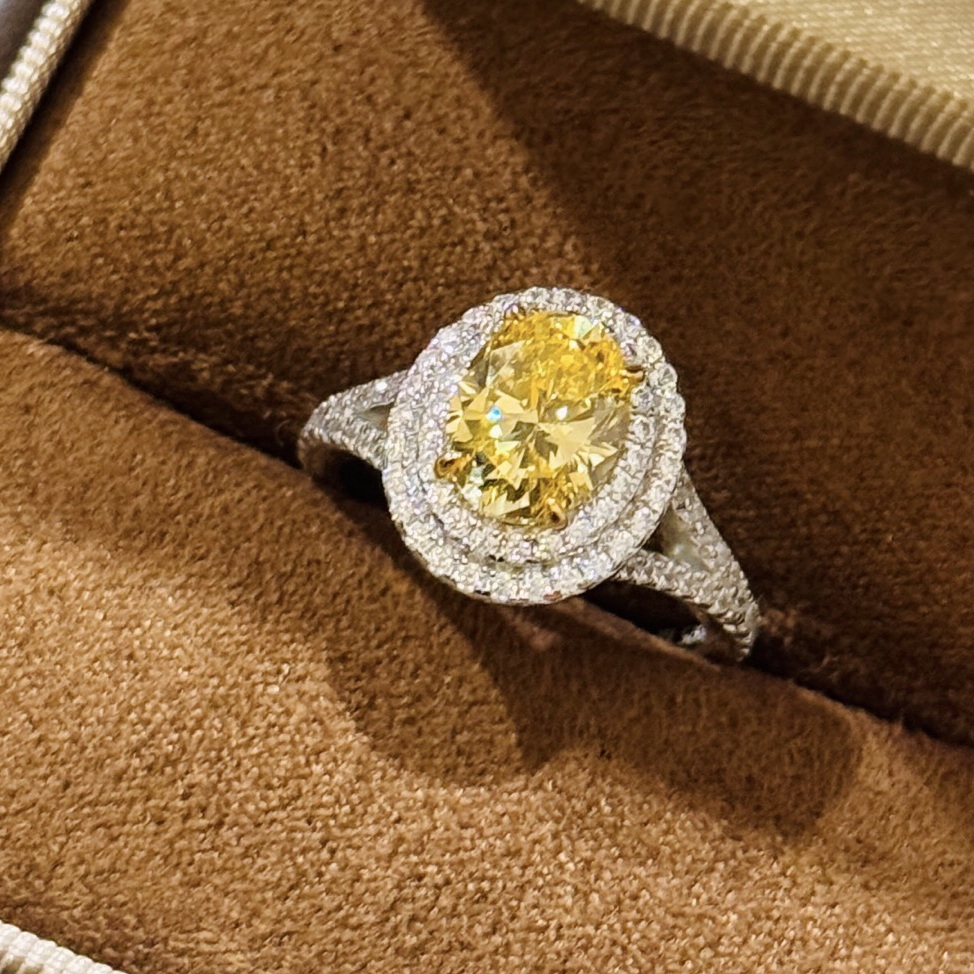 ADITA Yellow diamonds ring wedding rings 925 silver never fades size 678 counter Quality fashion classic style gift for girlfriend 024