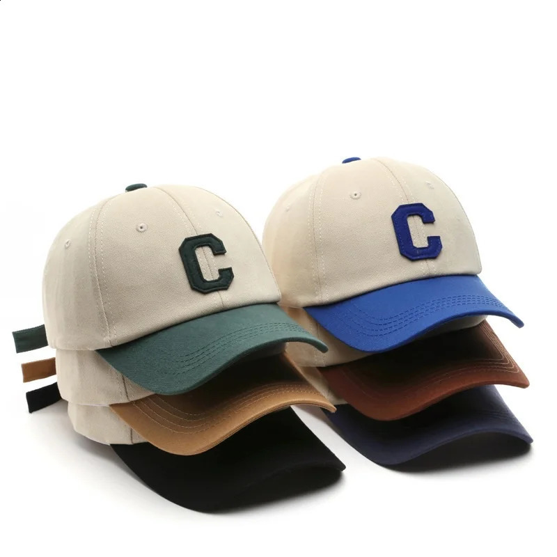 Unisex Cotton Baseball Cap For Women And Men Casual Hat Fashion Letter C Patch Hat Summer Sun Visors Caps 250812