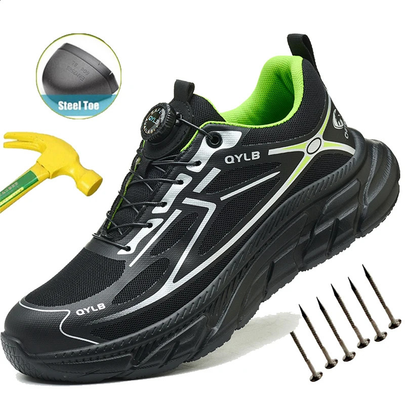 Chaussures de travail décontractées Bottes de sécurité en acier respirant Chaussures de travail de sécurité légère pour hommes baskets de travail