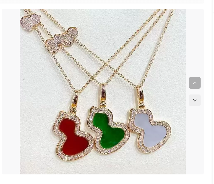 High-version necklace designer necklace for women, thick-plated V18K rose gold, red jasper, white mother-of-pearl pendant, fashionable collar chain