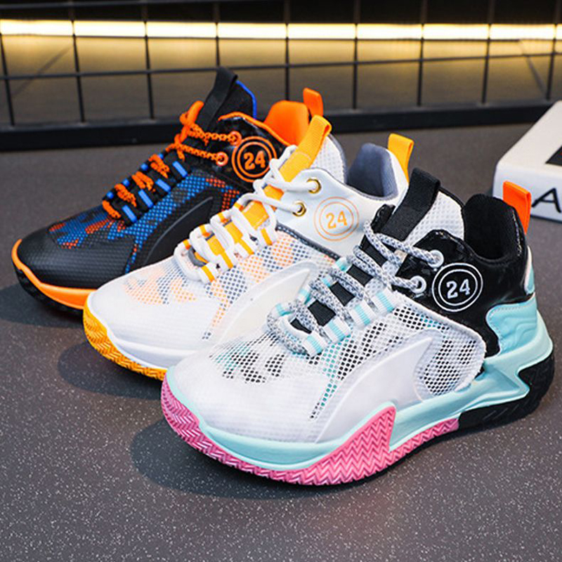 Chaussures de basket-ball pour garçons Butter les filles de garçons bouton anti-glissée Kidszworld Sports Kid Outdoor Enfants Trainers Sneakers T