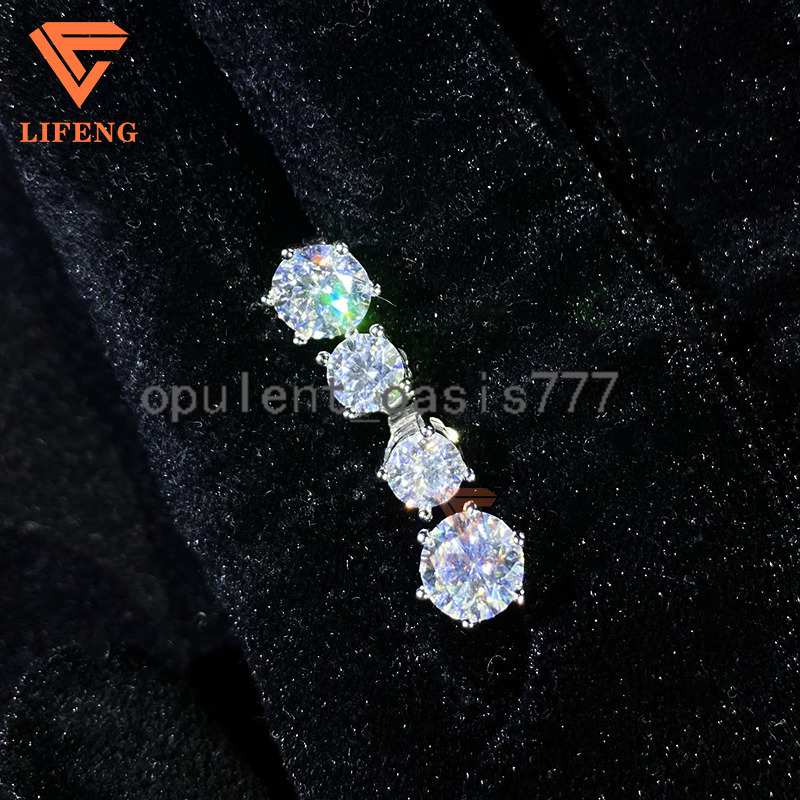 Fine Earrings Jewelry Wholesale 925 Sterling Silver Moissanite Earrings Women Diamond Ear-stud