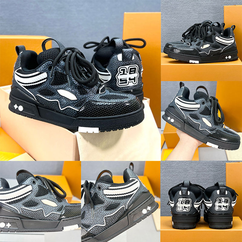 90s Men basketball board shoes Fashionable Womens bread shoes knitted heel design decorative Designer Retro calf leather Sneakers top quality