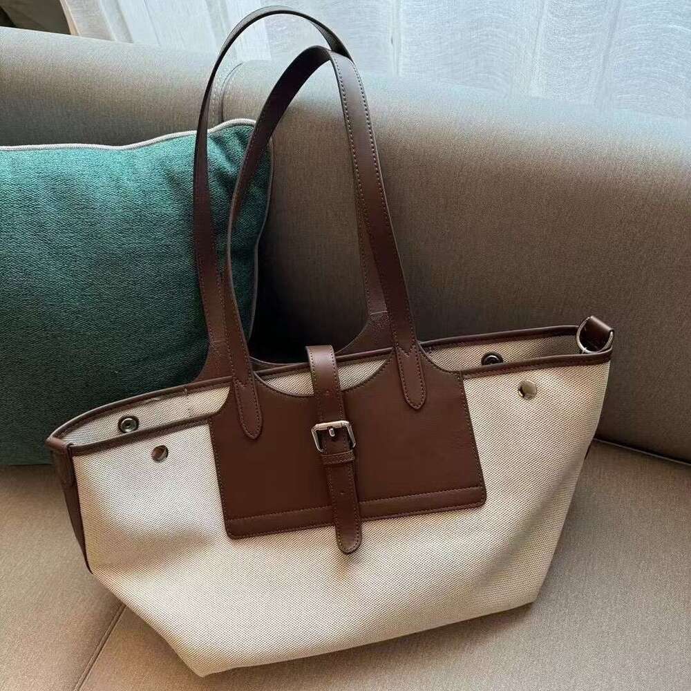 Designer Bag Tote Bag Shoulder Bag 2025 New Canvas And Genuine Leather Tote Large Capacity Commuter Niche Design Single Shoulder Handbag Shopping