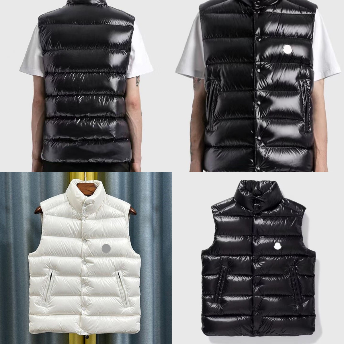 mens waistcoat womens waistcoat puffer jacket correct version Round Zipper Grey Interior jacket Glossy surface waterproof mens down coat Asian size