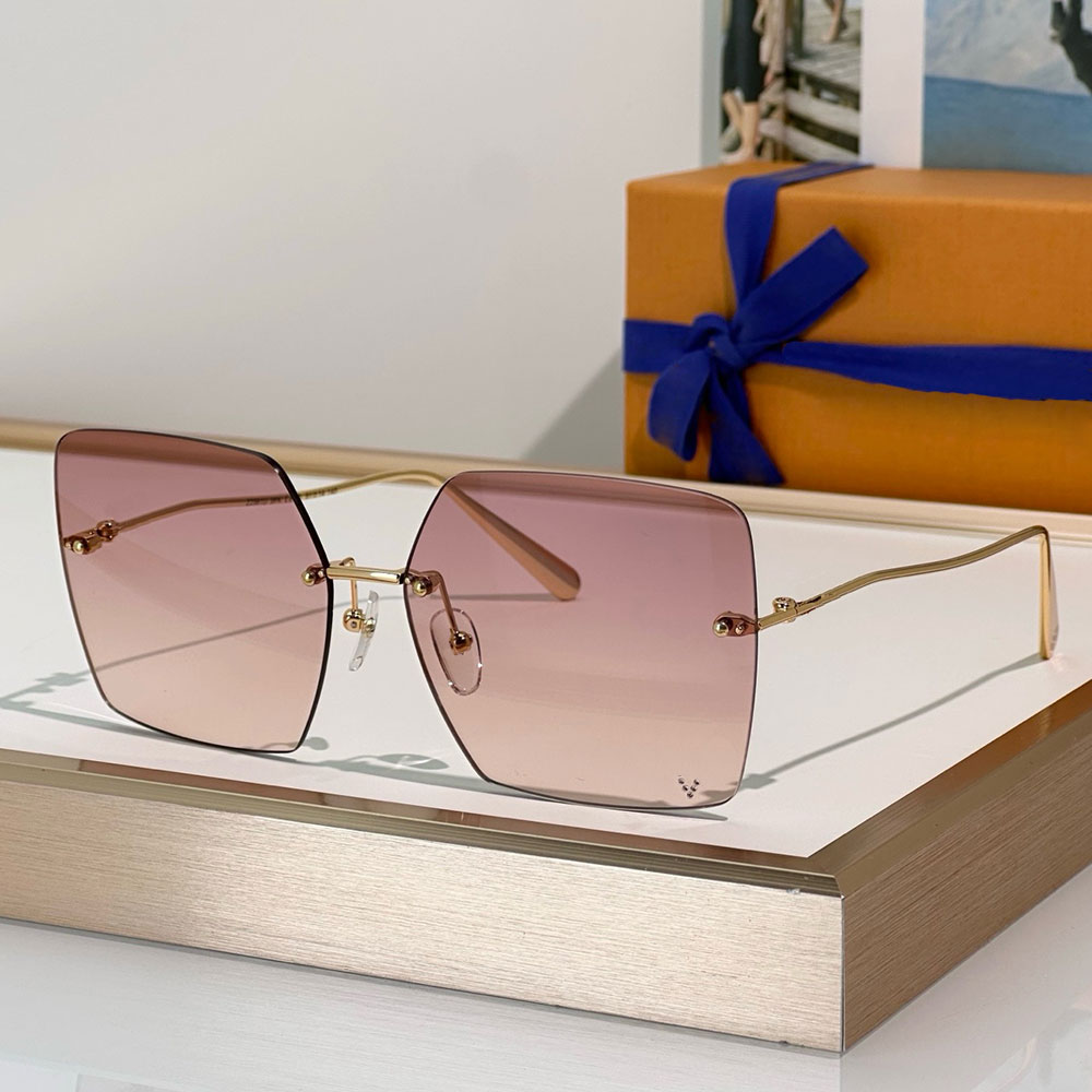Z2961U Glam 2.0 Square Sunglasses luxury womens designer oversized borderless sunglasses gradient pink lenses gold toned signature hardware fashion
