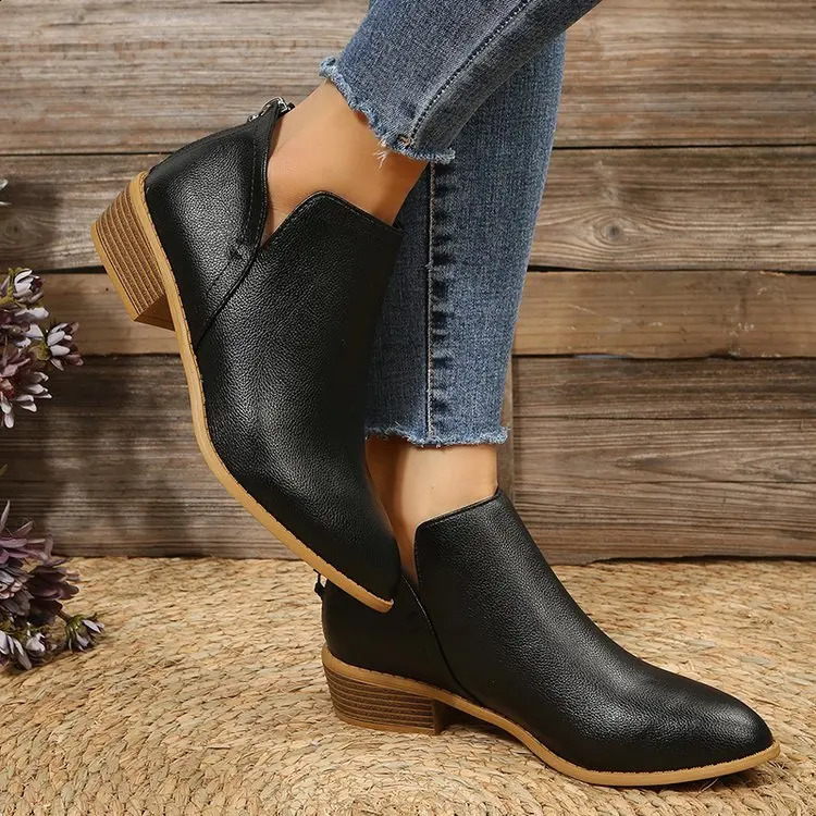 Women British Style Solid Color Low Top Flats Zipper Backstrap Thick Heel Thin Style for All Seasons Size 36-43 Shoes for Women 250815