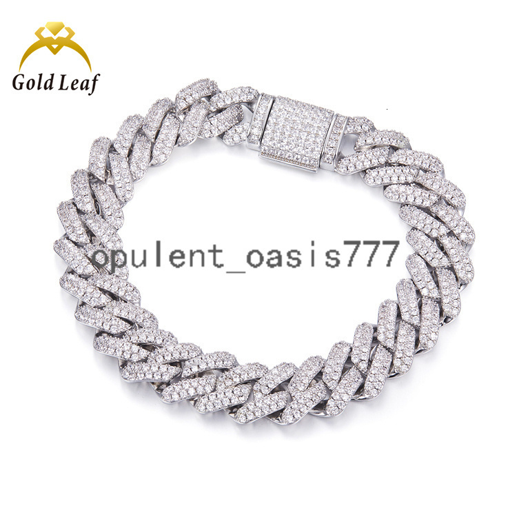 Jewelry Hot Sale Fine Jewelry Hip Hop Style D Color VVS Moissanite 6 mm Size Cuban Bracelet with 925 Silver