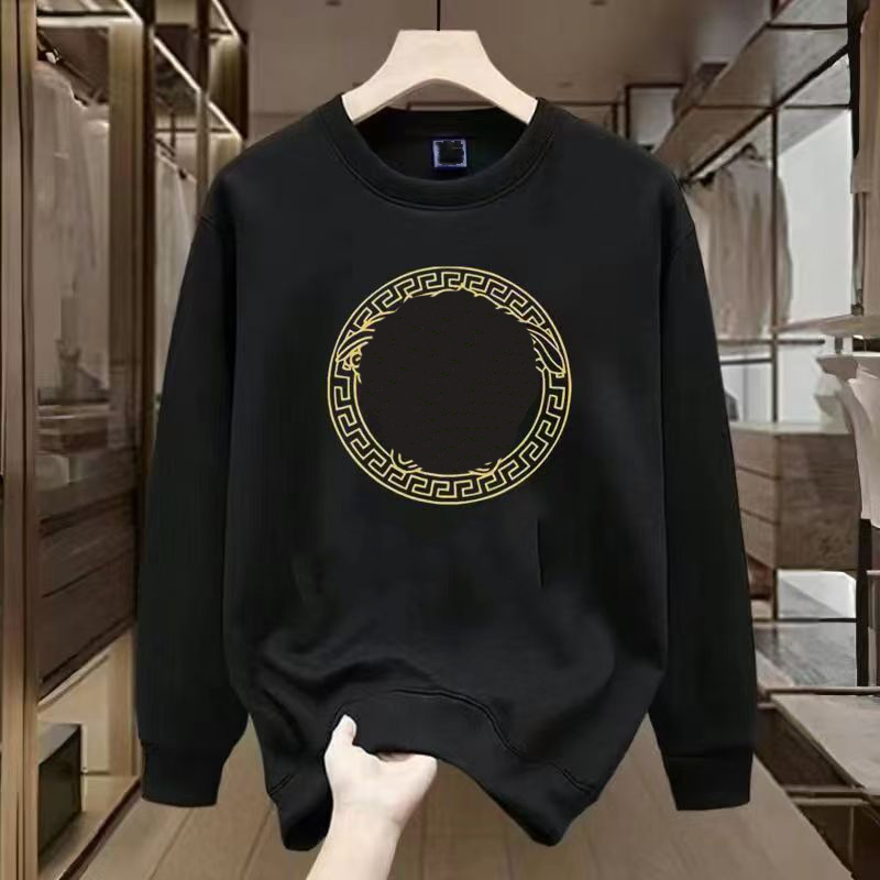 Trend print sweater 2025 autumn and winter new simple men and women Joker slim round neck wearing long-sleeved handsome jacket.