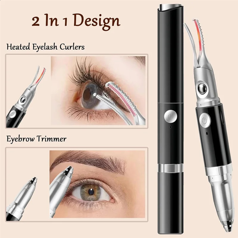 IALJ-2 In 1 Heated Eyelash Curlers And Eyebrow Trimmer For Women Electric Eyelash Curler With 2 Temperature Modes 250814
