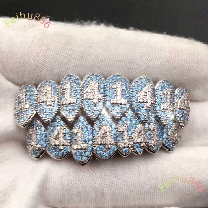 Popular Fashion Custom 6 Top 6 Bottom Moissanite Grillz Vvs Clarity 925 Sterling Silver Hip Hop Jewelry Diamond Test Pass