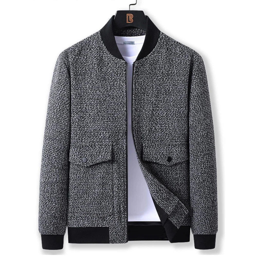 Mens Fashionable Woolen Jacket Flip Collar Casual Coat Thickened Autumn And Winter Clothing 250818