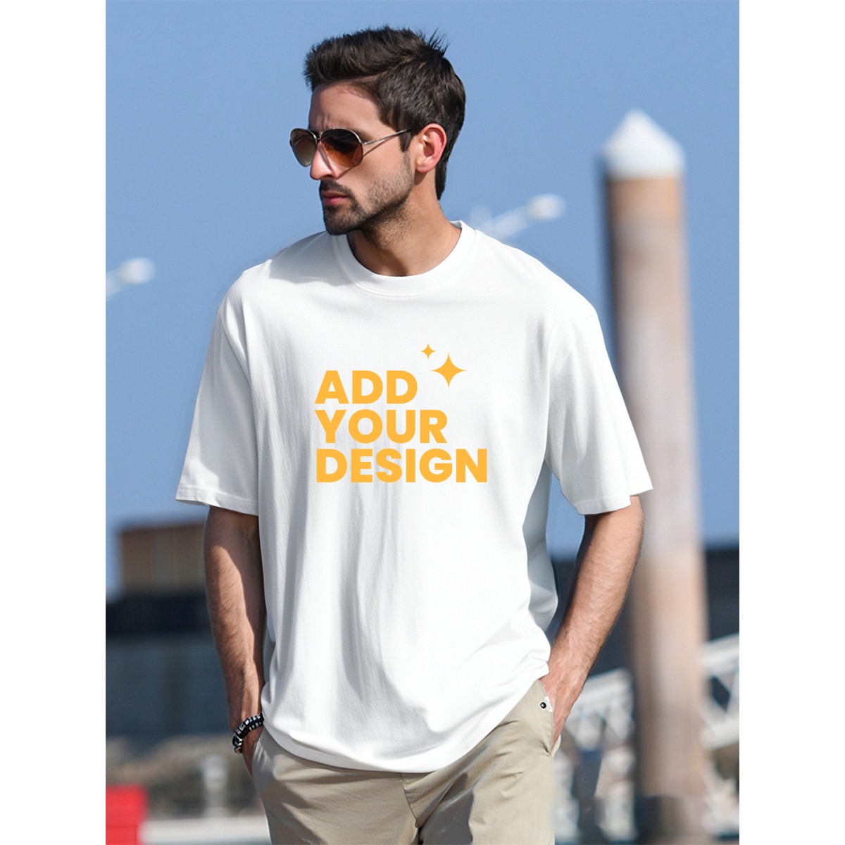 DHgatepod Men's 100% Cotton Graphic Tee - Double-Sided DTF Print T-Shirt (Front & Back Designs) | 180GSM Premium Quality