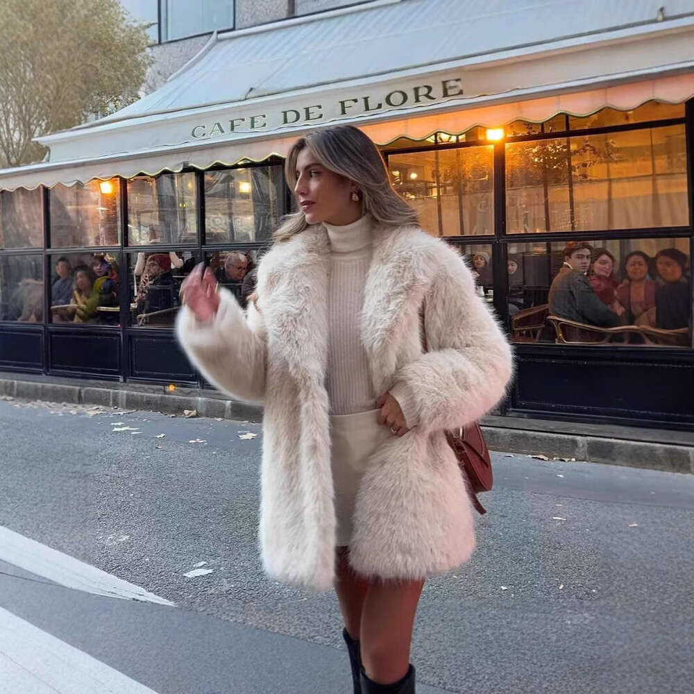 Nouveau manteau d'hiver, haut de poche en fourrure Top femelle, épaisse veste chaude nouée, tenues de mode femelles