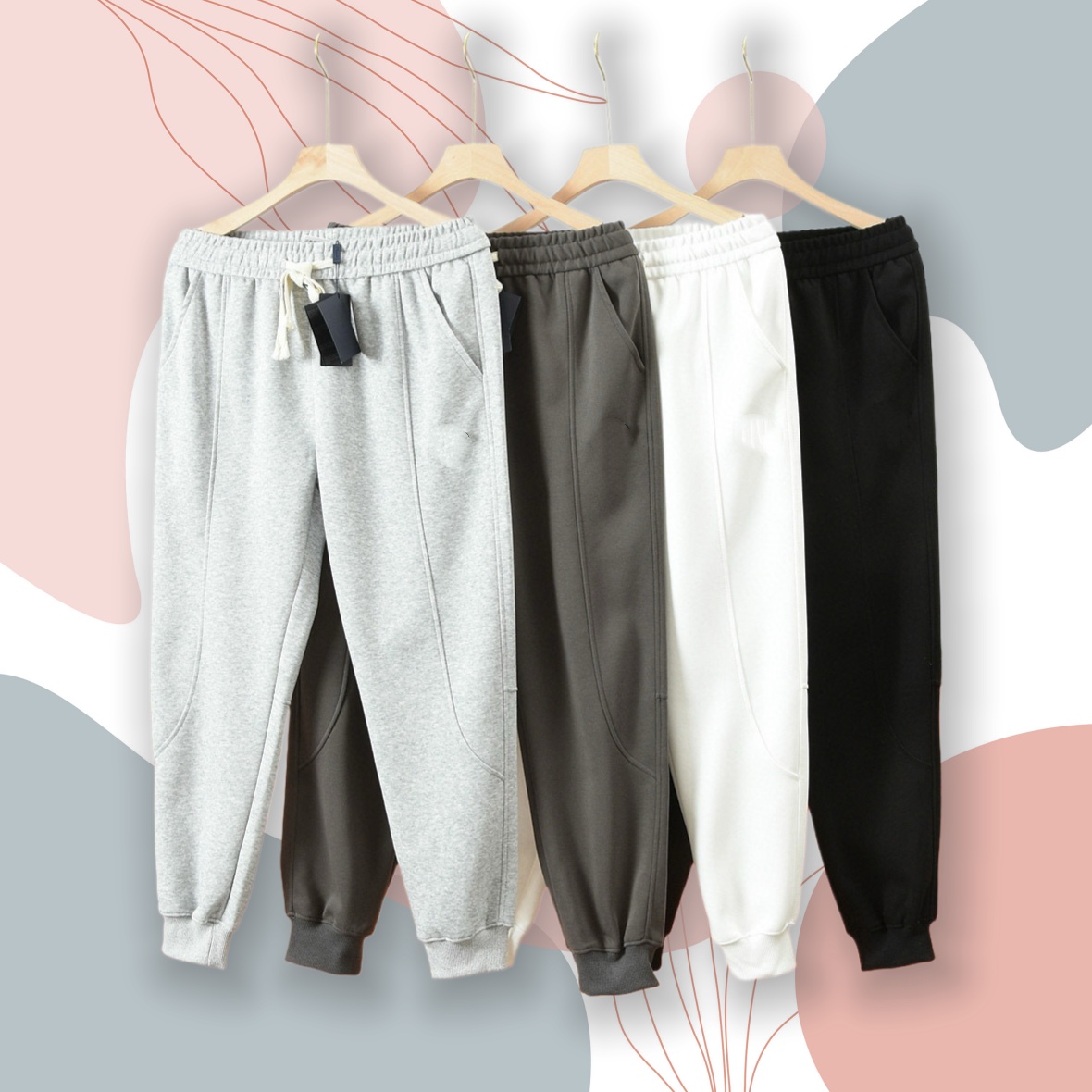 Élégant usure décontractée athlétique: pantalon de coton premium disponible en deux couleurs-2