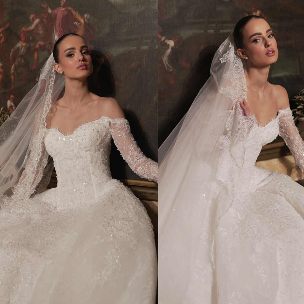 A-Line Classic Wedding Dresses For Women Off The Shoulder Vestido De Novia Lace Embroidery Custom Made Bridal Gowns