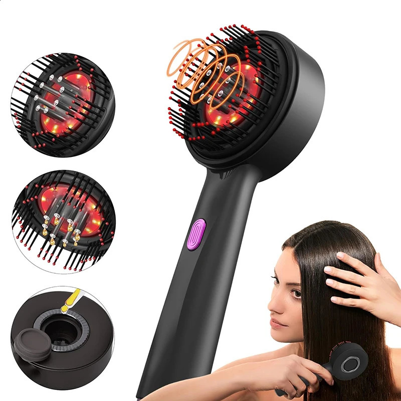3 Modes Electric Massage Comb Portable Red Light Laser Comb for Hair Follicle Hair Follicles On The Head Essence Oil Applicator 250725