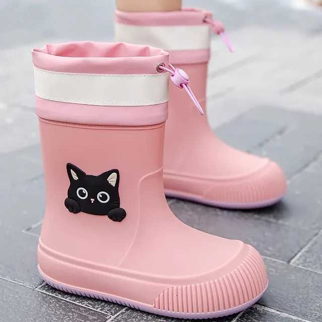 2024 New Womens Mid-Calf Foldable Waterproof Rain Boots Lightweight Wear-Resistant Anti-Slip Work Rubber oes Outdoor Wa... XJ250818