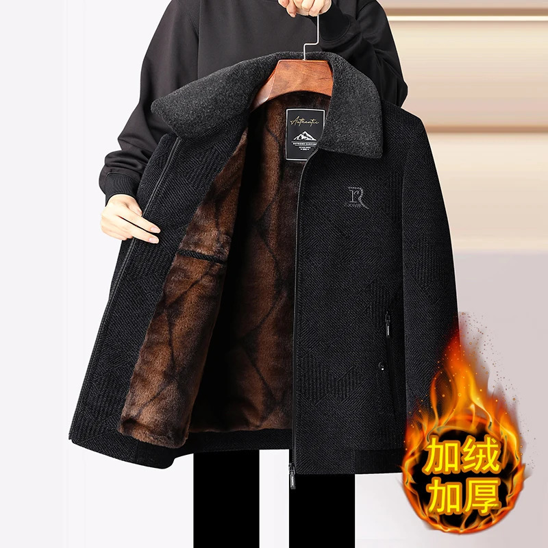Men Woolen Coats Mens business Casual Trench Coat Winter with wool liner Autumn and Wool for 250818