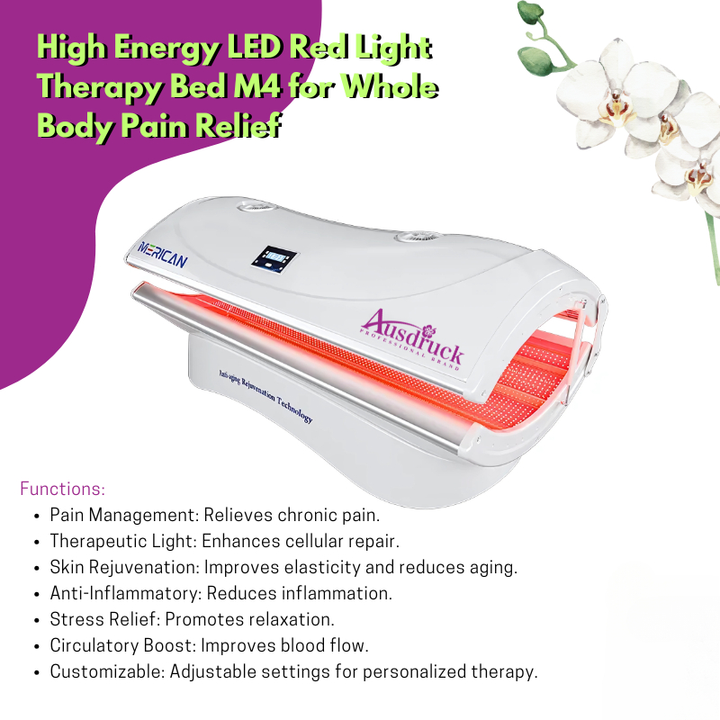 Full Body LED Light Therapy Bed 5 Wavelength Red Near Infrared Beauty Wellness Relaxation Skin Tightening Anti Aging Recovery 360 Degree Panel Bluet