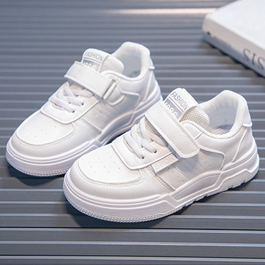 Chaussures de course pour enfants Enfants décontractés baskets blanches Fashion Toddler Kidszworld Girls Sport Chaussures Pu Leather Boys Chaussu