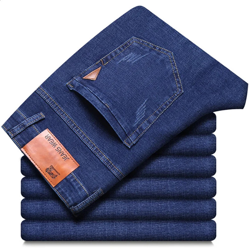 Men Fashion Straight Jeans Men 2024 Pantalon Slim Slim Fit