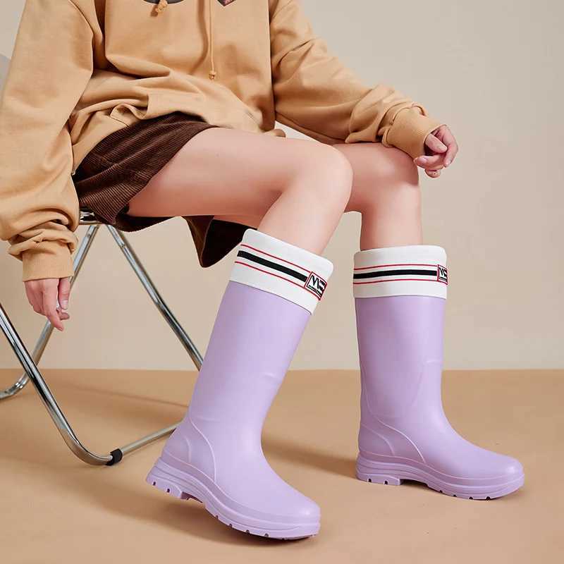 4 Season Womens Solid Color PVC Water Shoes Fi Casual Flat Low Rain Boots for Daily Outdoor Wear Rain Shoes XJ250818