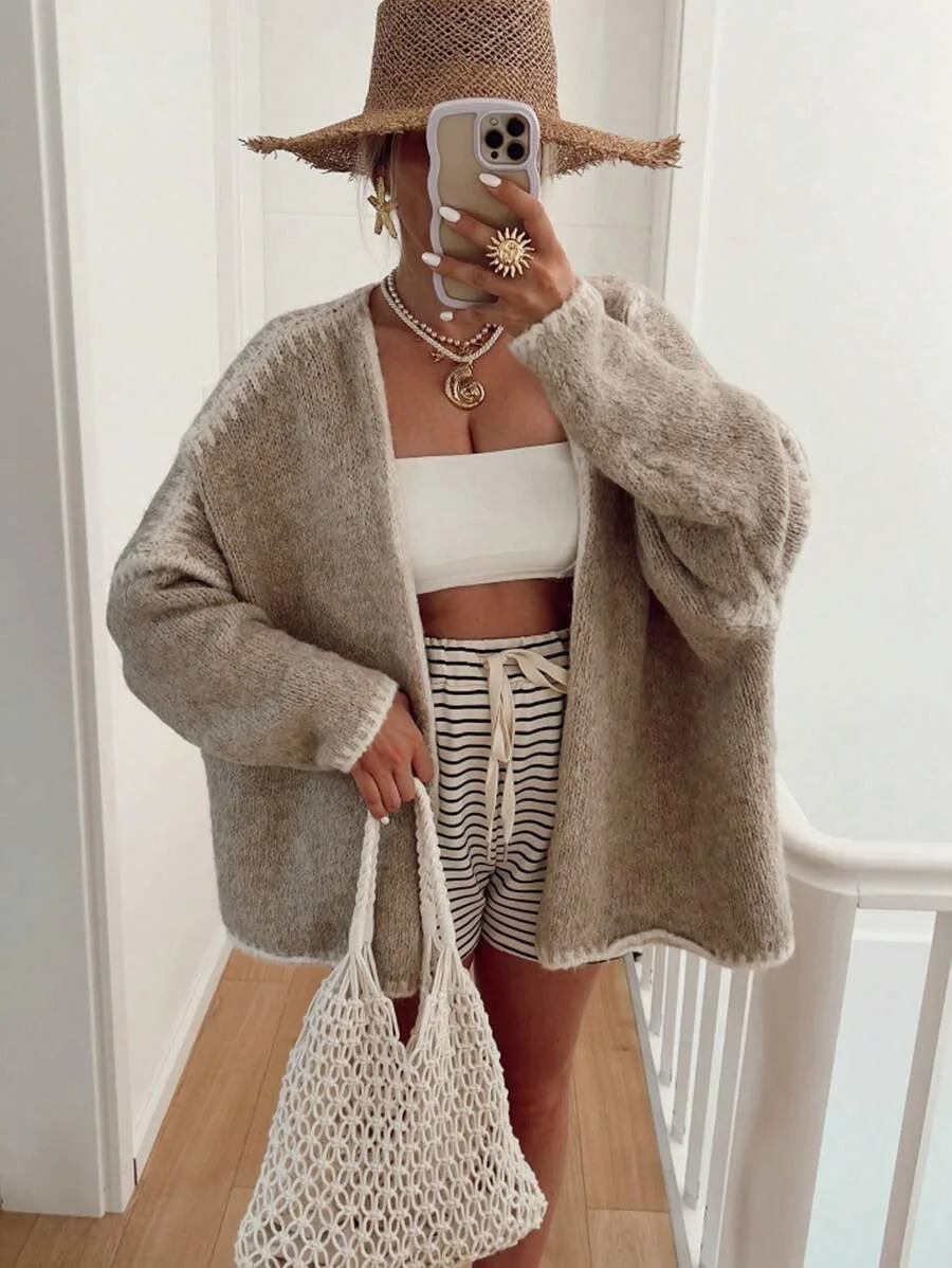 Cardigan décontracté à la mode à la mode pour femmes Veste à manches longues douces et confortables tricots 250818