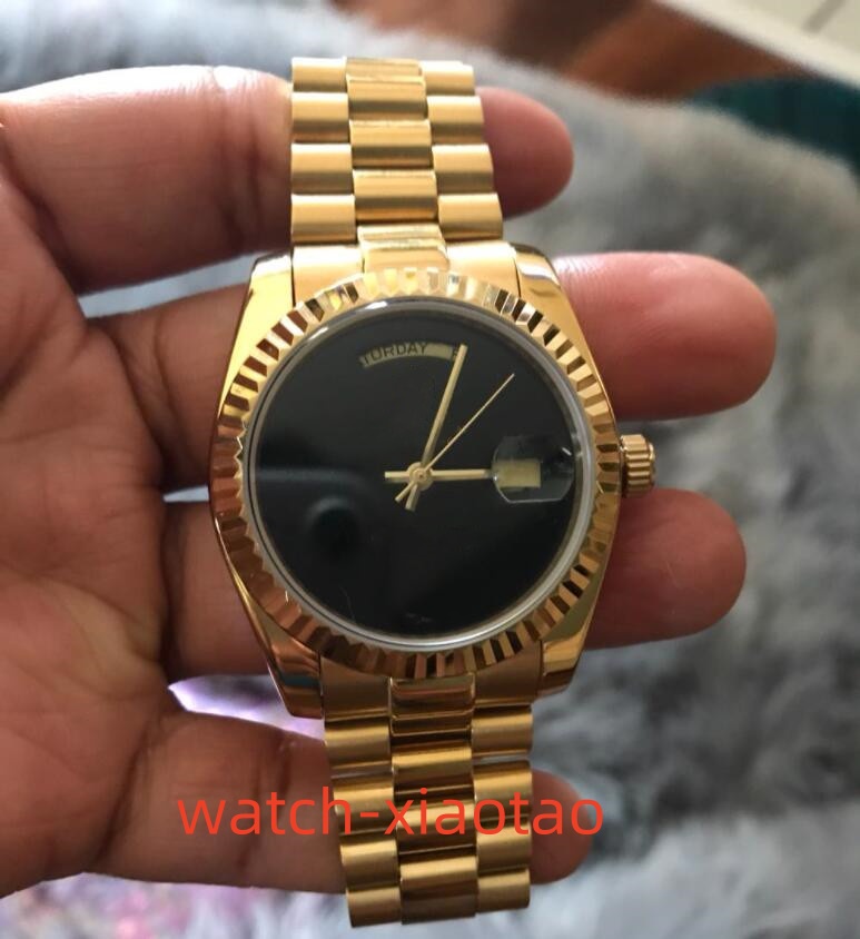 Luxury Mens Watches 36mm 41mm Mechanical Automatic Black Dial Sapphire Mirror Yellow Gold Stainless Steel Bracelet Waterproof Watch Original Box