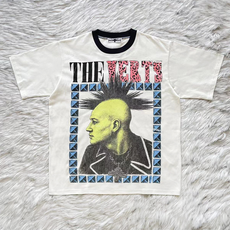 25SS Vintage High Street Y2k Tops Tee Casual T Shirt For Men