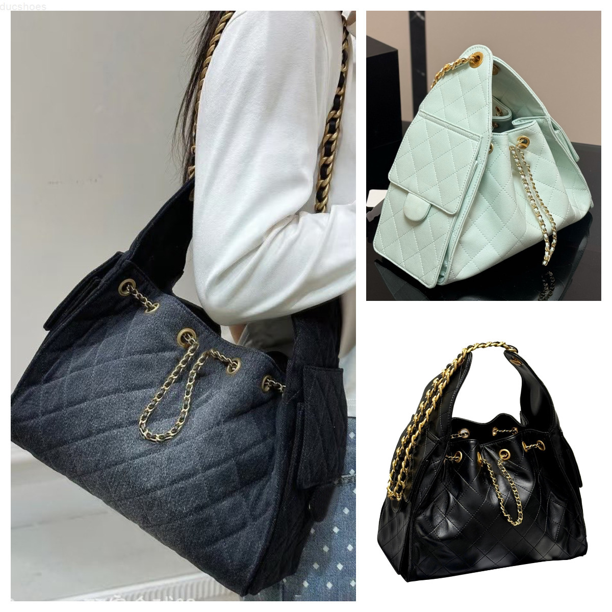 Luxury Designer Bags c Hobo Bags Womens Denim Drawstring Tote Hippie Bags hobo Underarm Bags Large Shoulder shopping bags Fashion Designer Weekend B
