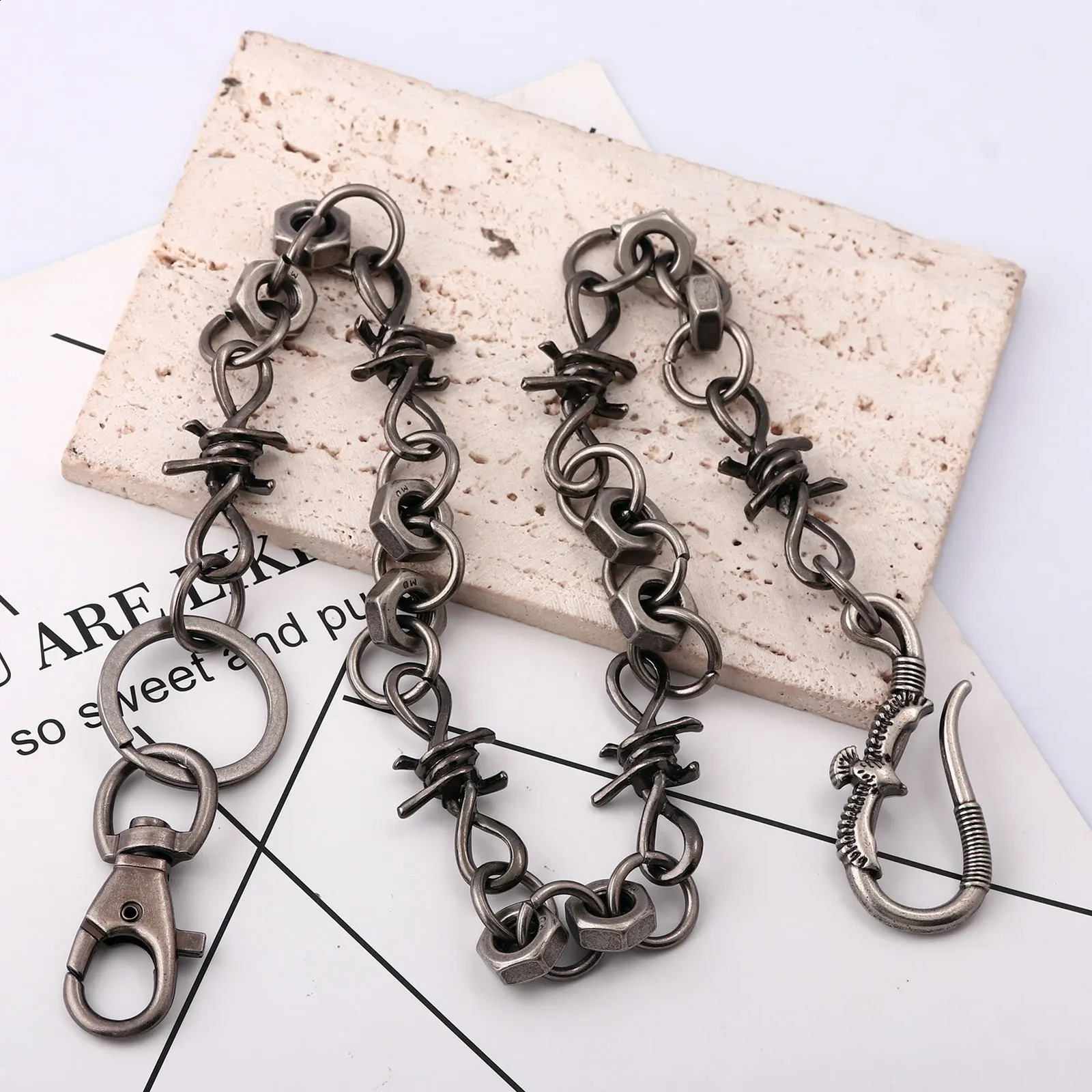 Small Iron Wire thorn Iron Pants Chain Hip-hop Gothic Punk Style Iron Wire Small Thorn Waist Chain Jewelry Accessories Unisex 250811
