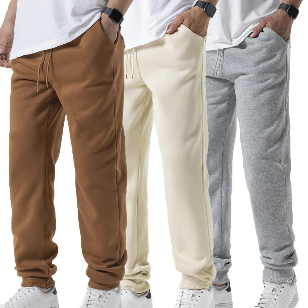 Mens Casual Pants Autumn Winter Fleece Sweatpants Men Joggers Elastic Waist Sport Trousers Baggy Fitness Gym Clothing 250818