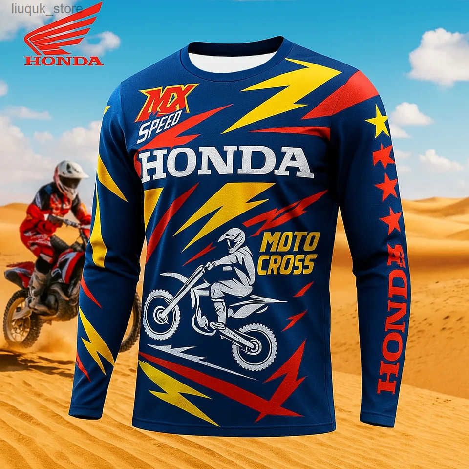 New Off-Road Motorcycle Long Slve Jersey Mountain Bike Racing Sport Shirt Outdoor Breathable Quick Drying Top for Men L250816