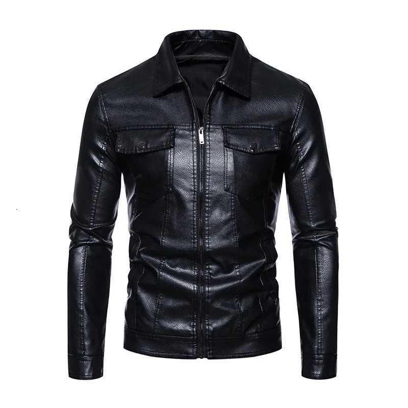 Veste en cuir Pu Casual Pu de haute qualité Nouveau collier de couleur masculine Collier Pu Blazers Vestes manteau à manches longues XJ250818