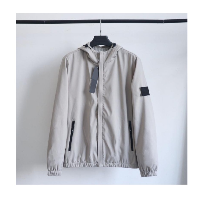 Trendy jacket designer men jacket casual men jacket fashion hooded simple gray armband logo men top outdoor windproof outerwear lightweight autumn m