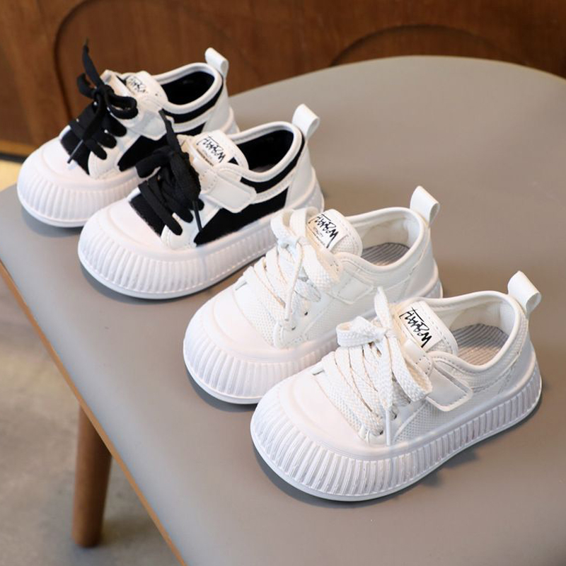 Chaussures pour enfants baskets printemps automne enfants filles de bord chaussures kidszworld infant tout-petit noir blanc couleur sofle sole ch