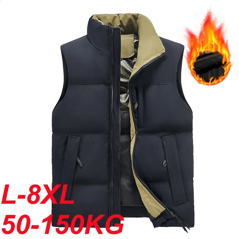 Graphene Heated Warm Sleeveless Jacket Men Big Size 8xl 7xl 6xl Thicken Vest Climbing Waistcoat Outdoor Hiking Camping Jackets 250815