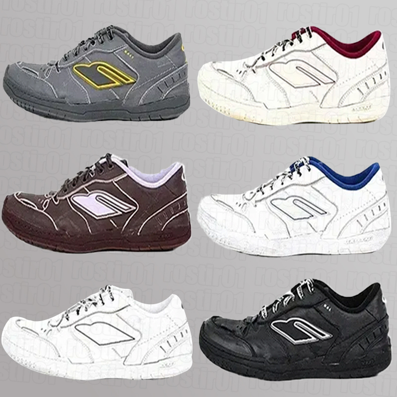 hamp tons Stylish Mens Womens Cowskin Sports Shoes Designer Retro Hamptons Worn-out Sneaker Grey Yellow Hamptons Worn-Out cowskin polyester hoes