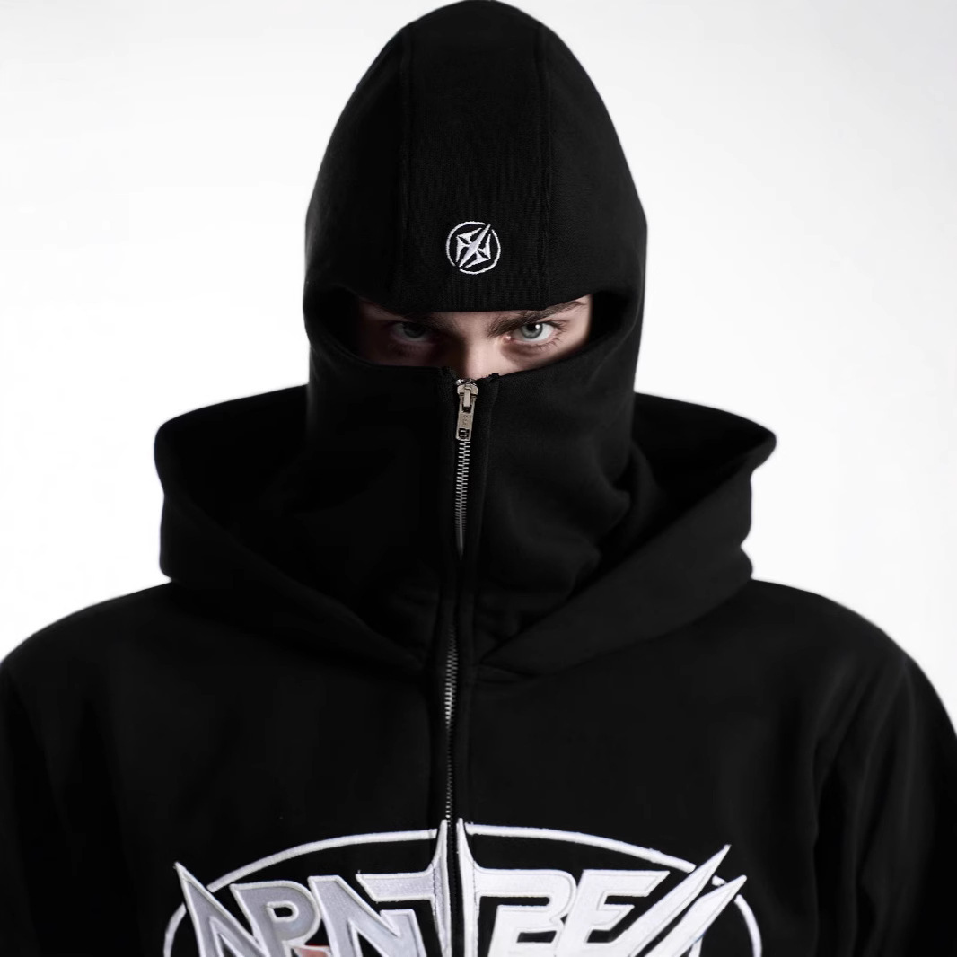 Fashion Brand Double Hood hoodie Design Letter Embroidery Hooded Autumn Winter Unisex Loose Sweatshirt