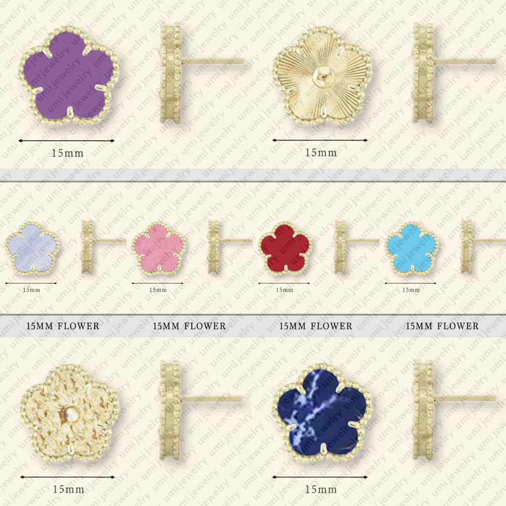 clover earrings designer earrings for woman moissanite earrings 15mm clover earrings luxury jewelry Turquoise 18K Gold Plated wedding earrings trend
