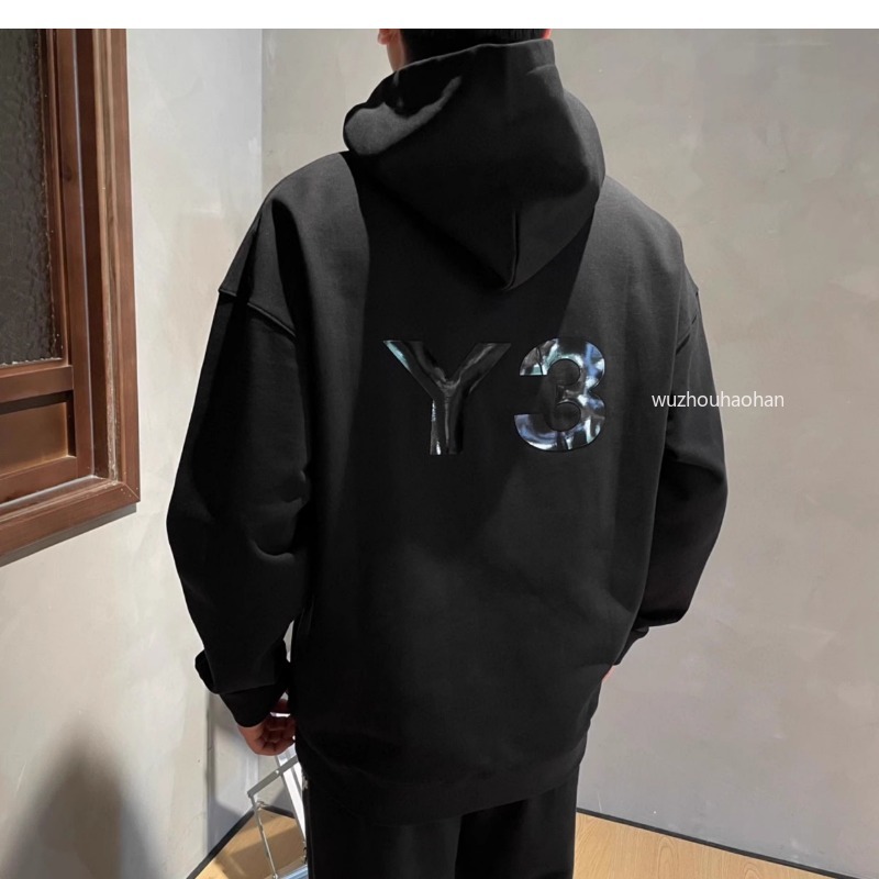 Hooded Sweater Y3 Mens Autumn and Winter Letter Printing Glue Loose Leisure Sports Pullover Coat Hoodie Y1289