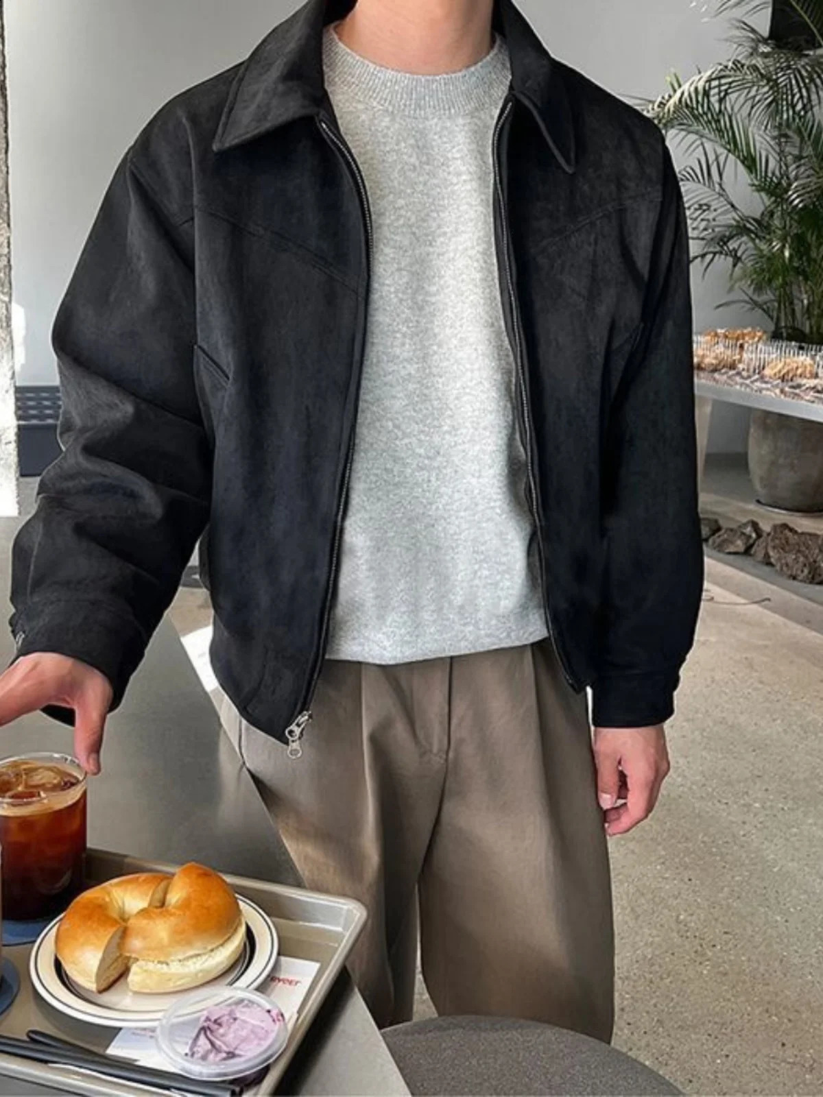 Retro Korean Sle Mens Jaet Spring Autumn Suede ort Top Faionable Durable Polyester Motorcycle Coat Youth Trendy 250801