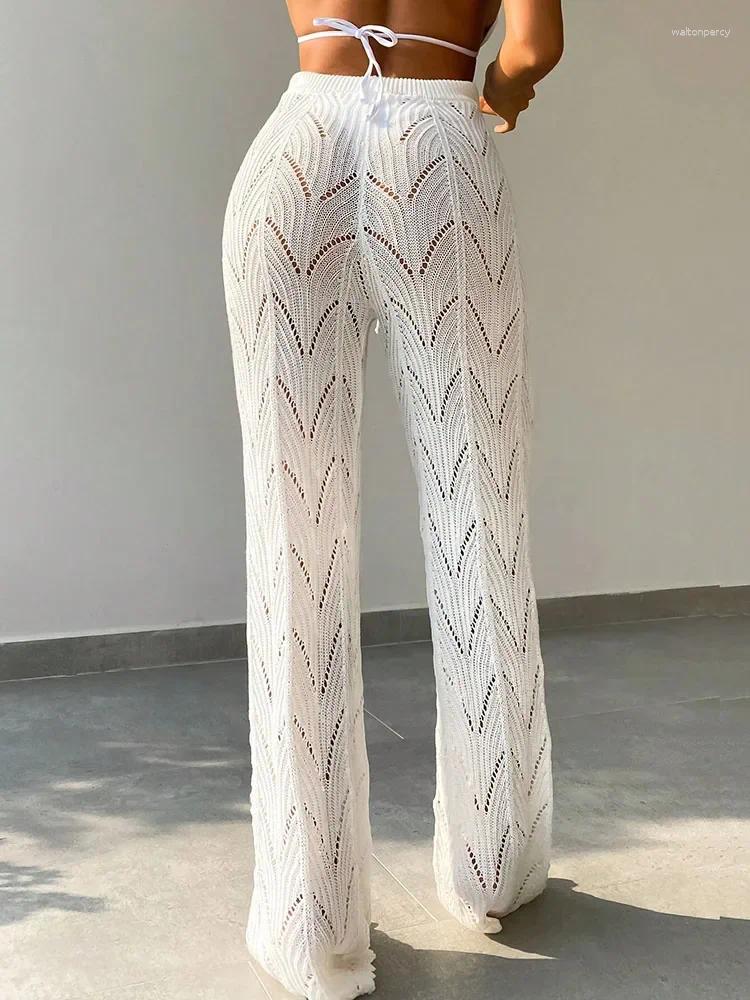 Pantalon de femme Fashion Sexy Sexy Elegant Hollow Tree Bikini bloqué tricoté