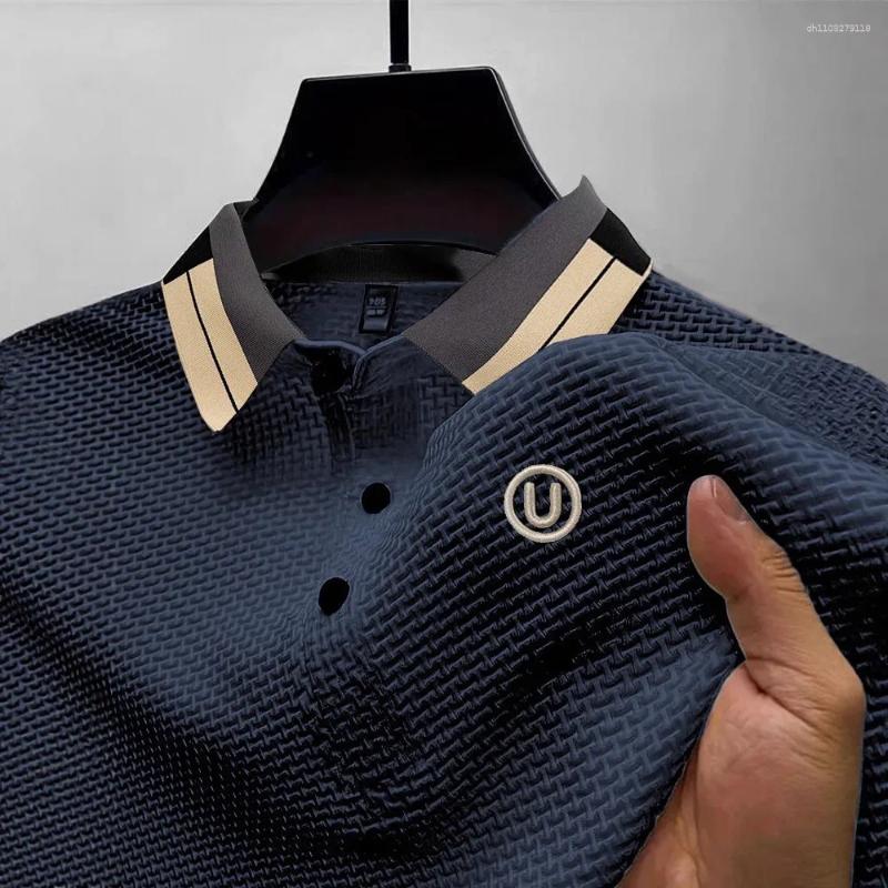 Polos 2026 Mens High Quty Summer Trendy Casaul Short Slved T-shirt Polo Collar Men T L260612