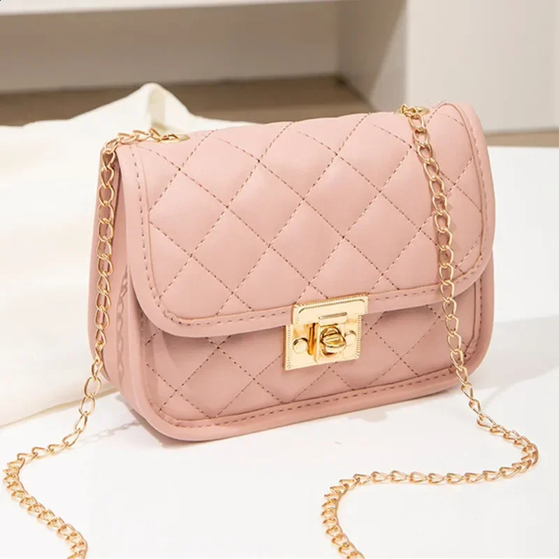 Fashion Female Shoulder Bag Rhombus Embroidered Solid Color Chain Womens Crossbody Casual Trendy Phone 250815