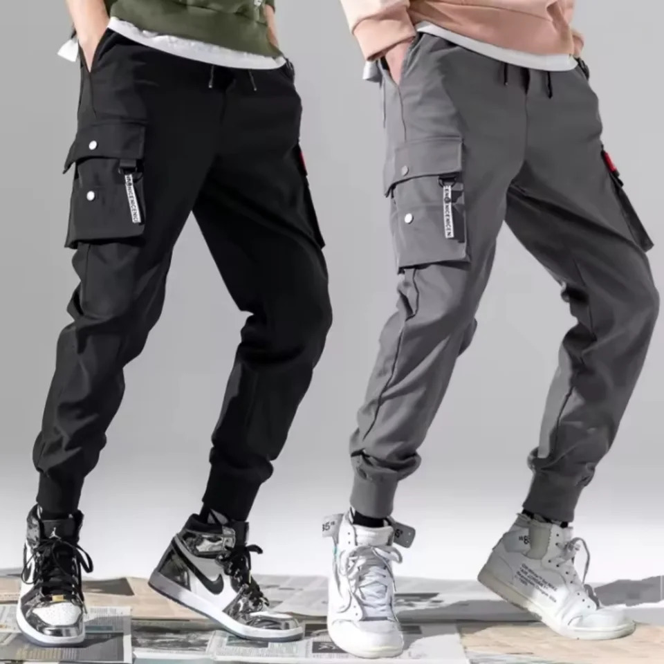 Trendy Solid Color Pants Multi Flap Pocket Mens Cargo Loose Casual Outdoor Work oversized 250818