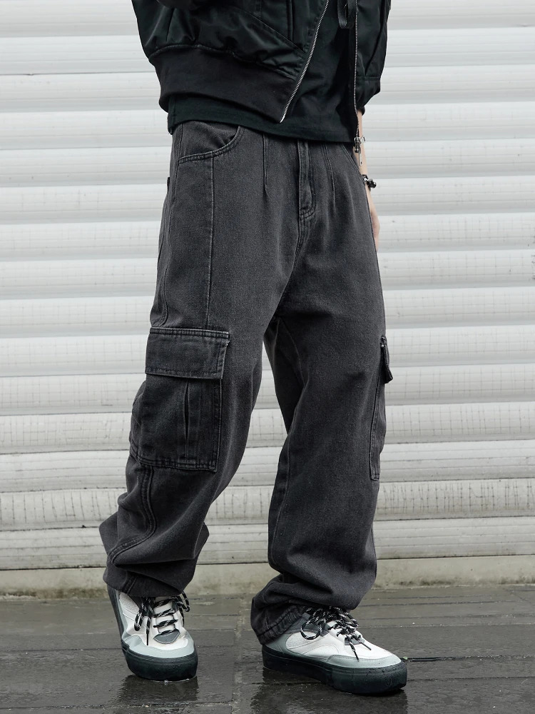 Y2K Baggy Jeans Male Hop Hop Harajuku Pantalon Pantalon de denim de jambe large pour hommes